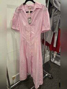 Soft Pink Maxi Shirt Dress